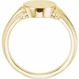 14K Yellow 13x9.65 mm Oval Signet Ring-51805:102:P-ST-WBC