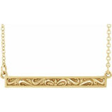 14K Yellow Sculptural-Inspired Bar 16-18" Necklace-86703:601:P-ST-WBC