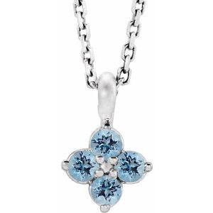 Platinum Youth Aquamarine 16-18" Necklace-86694:711:P-ST-WBC