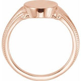 14K Rose 13x9.65 mm Oval Signet Ring-51805:103:P-ST-WBC