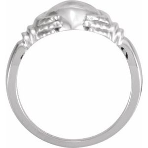 Platinum Claddagh Ring Size 11-50296:272426:P-ST-WBC