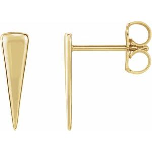 14K Yellow 12x3.27 mm Triangle Earrings-86761:601:P-ST-WBC