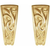 14K Yellow Vintage-Inspired J-Hoop Earrings   -86732:601:P-ST-WBC