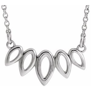 Sterling Silver Leaf 16-18" Necklace  -86766:604:P-ST-WBC