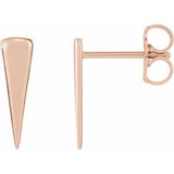 14K Rose 12x3.27 mm Triangle Earrings-86761:602:P-ST-WBC