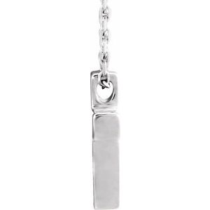 Platinum Petite Cross 16-18" Necklace-R45397:608:P-ST-WBC