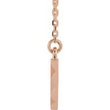 14K Rose Curved Bar 16-18" Necklace  -86770:602:P-ST-WBC