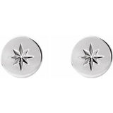 14K White 7.8 mm Starburst Earrings  -86771:606:P-ST-WBC