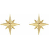 14K Yellow Star Earrings   -86757:601:P-ST-WBC