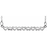 Sterling Silver Heart Bar 16-18" Necklace  -86769:604:P-ST-WBC