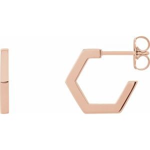 14K Rose Geometric Hoop Earrings -86792:602:P-ST-WBC