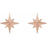 14K Rose Star Earrings   -86757:602:P-ST-WBC