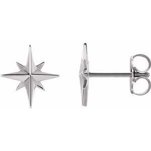 14K White Star Earrings   -86757:600:P-ST-WBC