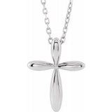 Platinum 14.65x11.2 mm Cross 16-18" Necklace-R42370:604:P-ST-WBC