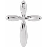 Platinum 14.65x11.2 mm Cross Pendant-R42370:104:P-ST-WBC