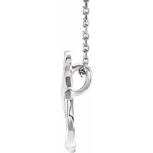 Platinum Cross 16-18" Necklace  -R42371:609:P-ST-WBC