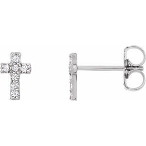 Platinum .06 CTW Diamond Cross Earrings
-R17013:612:P-ST-WBC