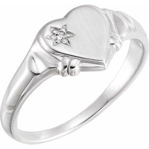 14K White .005 CT Diamond Heart Ring-19394:102:P-ST-WBC