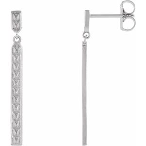 Sterling Silver Sculptural-Inspired Bar Earrings   -86791:604:P-ST-WBC