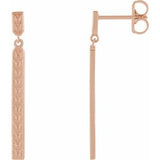 14K Rose Sculptural-Inspired Bar Earrings   -86791:602:P-ST-WBC