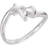 Sterling Silver Cross & Heart Chastity Ring-R16678:100060:P-ST-WBC