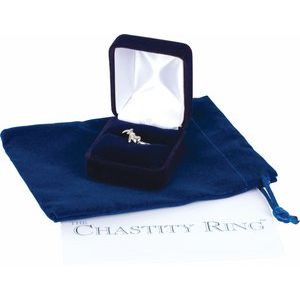 14K White Cross & Heart Chastity Ring-R16678KIT:100002:P-ST-WBC