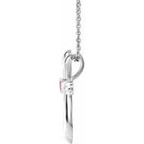 Platinum Ruby Cross 16-18" Necklace-R42369:648:P-ST-WBC