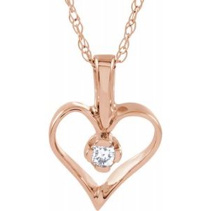 14K Rose .03 CTW Diamond Heart 18" Necklace-60961:251751:P-ST-WBC