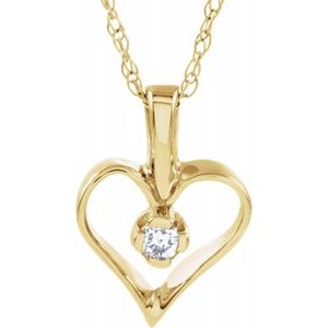 14K Yellow .03 CTW Diamond Heart 18" Necklace-60961:209535:P-ST-WBC