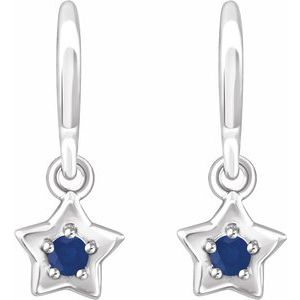 14K White 3 mm Round September Youth Star Birthstone Earrings-653420:623:P-ST-WBC