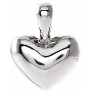 Sterling Silver 10.6x8.3 mm Youth Heart Pendant-190061:105:P-ST-WBC