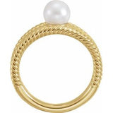 14K Yellow Freshwater Cultured Pearl Ring-6519:601:P-ST-WBC
