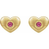 14K Yellow Pink Tourmaline Heart Earrings                        -86336:665:P-ST-WBC