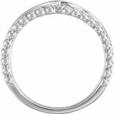 14K White Negative Space Beaded V Ring -51781:101:P-ST-WBC