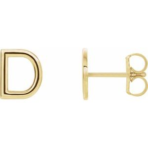 14K Yellow Single Initial D Earring-86800:120:P-ST-WBC