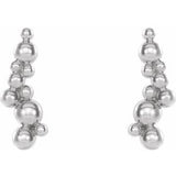 Sterling Silver Beaded Ear Climbers     -86825:604:P-ST-WBC