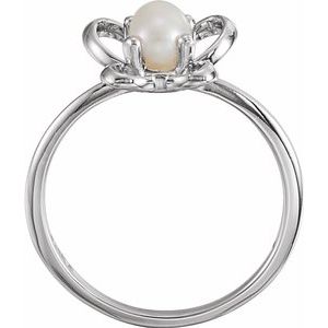 14K White 4x3 mm Pearl June Youth Butterfly Birthstone Ring   -653415:635:P-ST-WBC