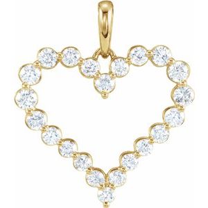 14K Yellow 1 CTW Diamond Heart Pendant  -64960:601:P-ST-WBC