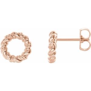14K Rose 9.4 mm Circle Rope Earrings-86821:602:P-ST-WBC
