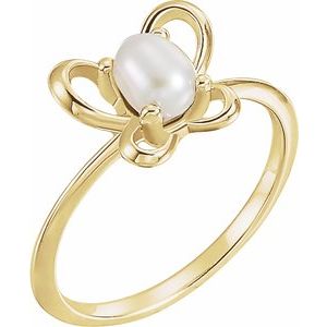 14K Yellow 4x3 mm Pearl June Youth Butterfly Birthstone Ring   -653415:634:P-ST-WBC