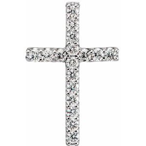 Platinum .06 CTW Diamond Petite Cross Pendant     -R42147:60031:P-ST-WBC