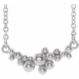Sterling Silver Scattered Bead 18" Necklace  -86824:609:P-ST-WBC