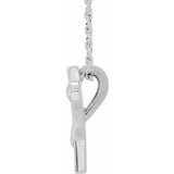 Platinum Youth Cross with Heart 15" Necklace-R45399:603:P-ST-WBC