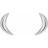 Sterling Silver Crescent Moon Earrings-86846:604:P-ST-WBC