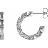 Sterling Silver Geometric Hoop Earrings  -86849:604:P-ST-WBC