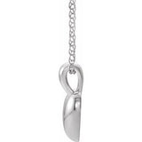 Sterling Silver Youth Heart 15" Necklace-190061:604:P-ST-WBC