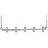 Platinum Sideways Cross Bar 18" Necklace   -R45401:603:P-ST-WBC