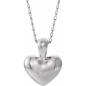 14K White Youth Heart 15" Necklace-190061:600:P-ST-WBC