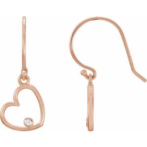 14K Rose .03 CTW Diamond Heart Earrings -85546:60003:P-ST-WBC