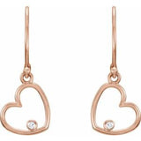 14K Rose .03 CTW Diamond Heart Earrings -85546:60003:P-ST-WBC
